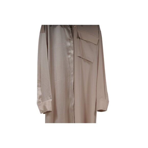 CO Essentials Collection Belted Pocket Shirt Dress Large Champagne Beige - Picture 8 of 16